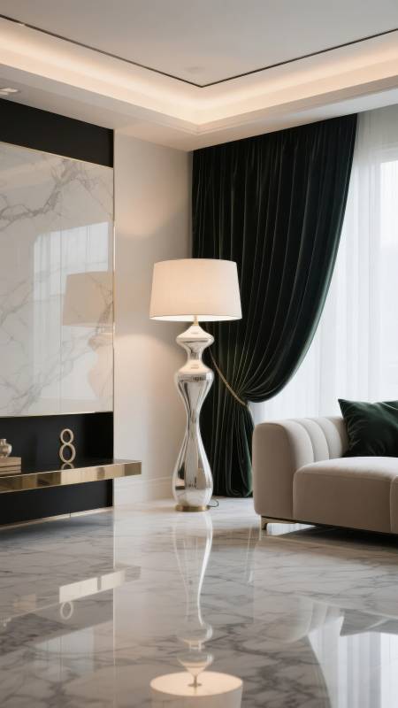 现代奢华客厅一角图片