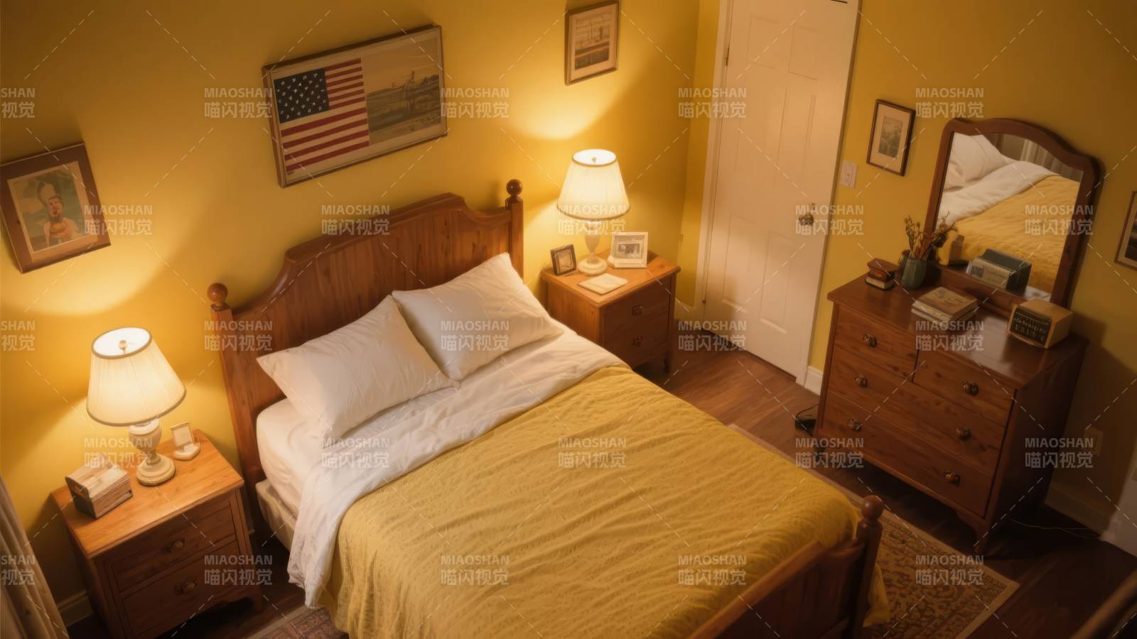 温馨卧室一角图片