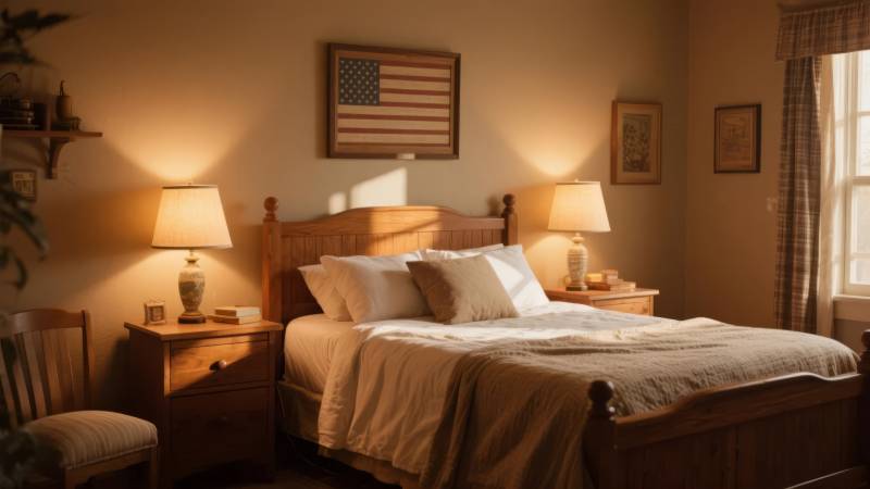 温馨卧室 美式风情图片