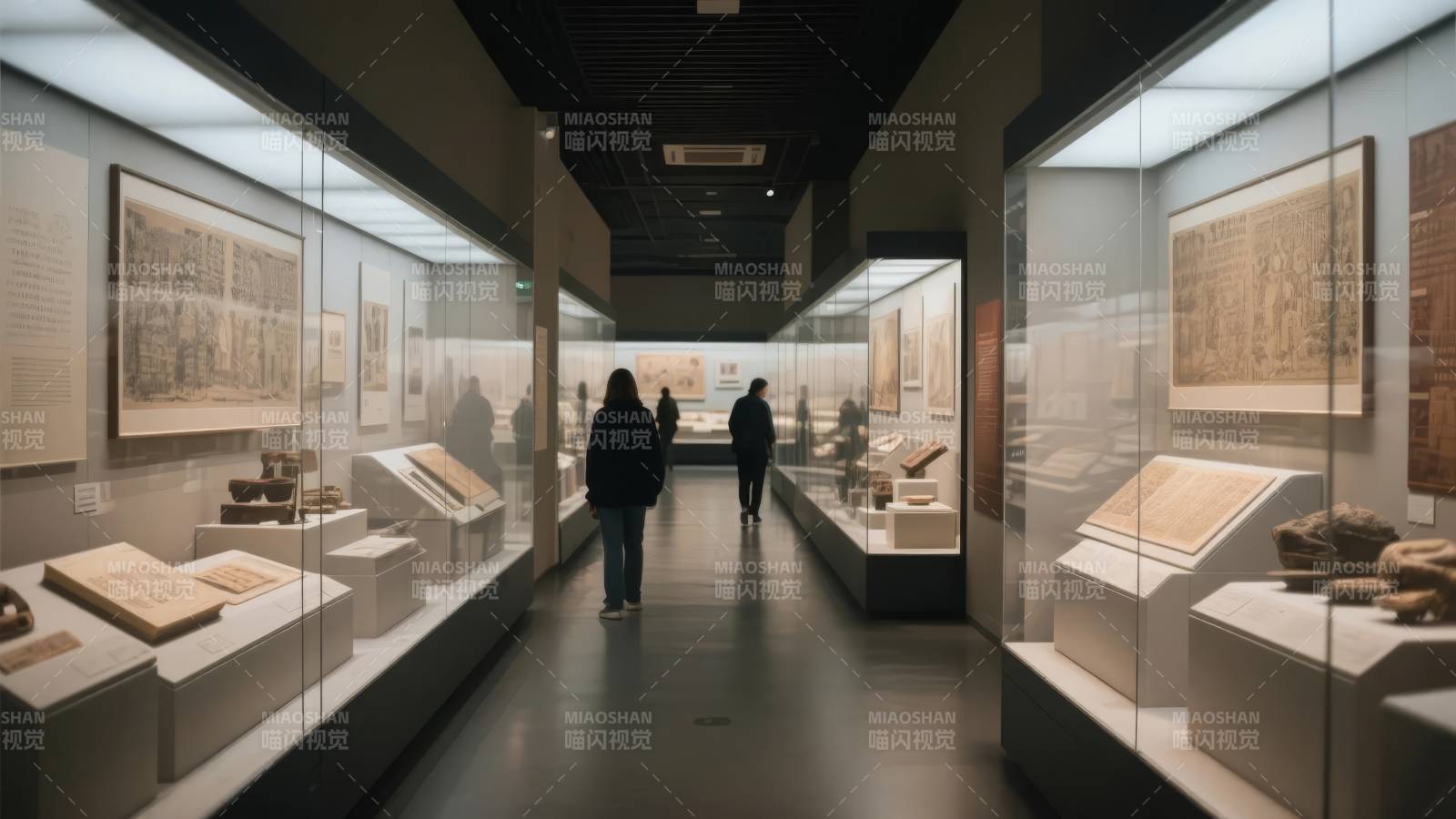博物馆展厅一角图片