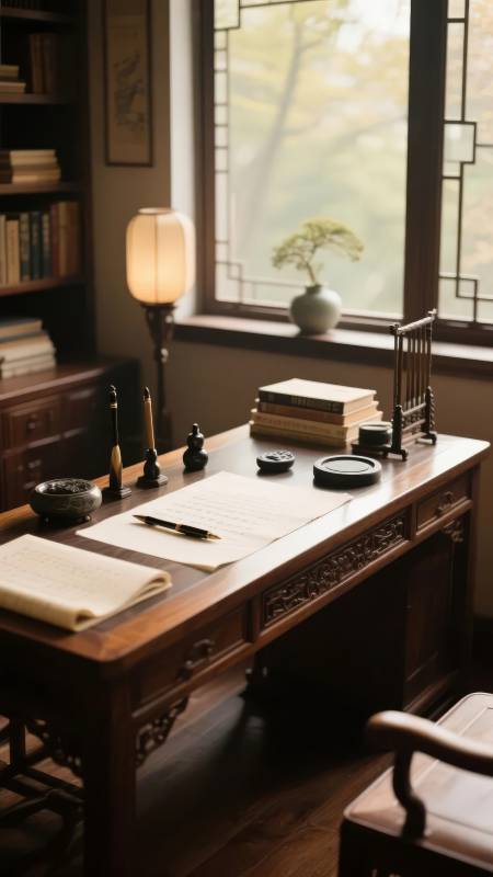 雅室书案静谧景图片