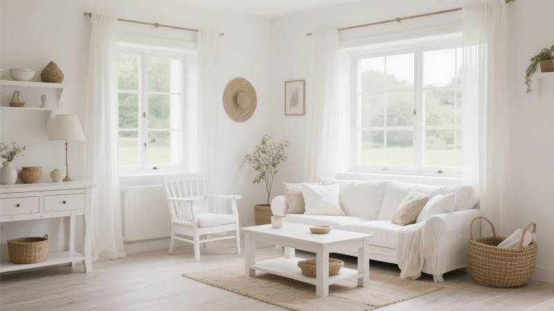 简约白色客厅图片