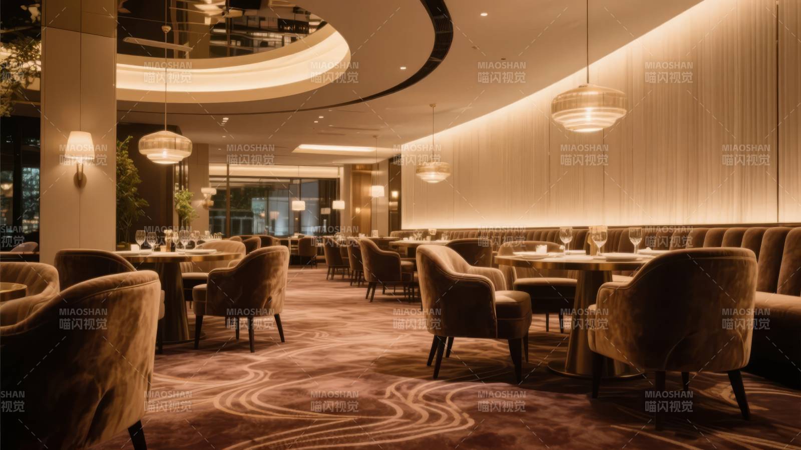 奢华餐厅内部景象图片