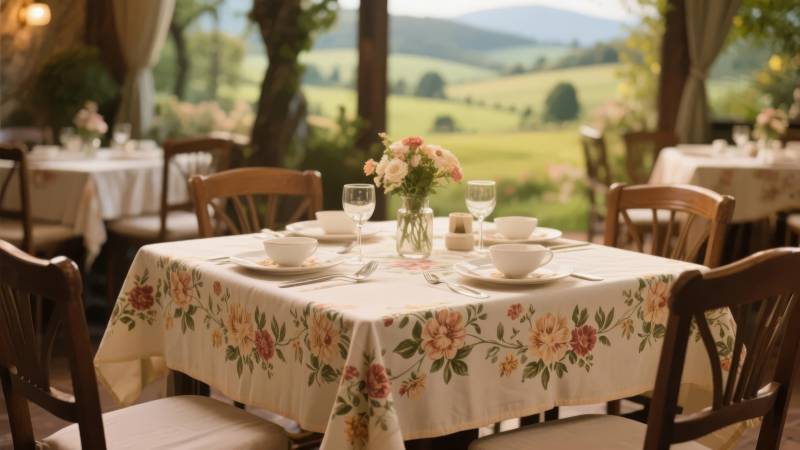 田园餐桌美景图片