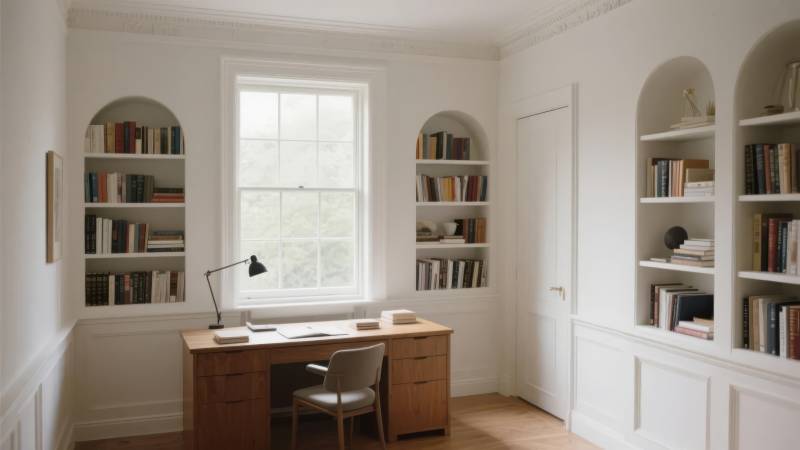 书房静谧阅读角图片