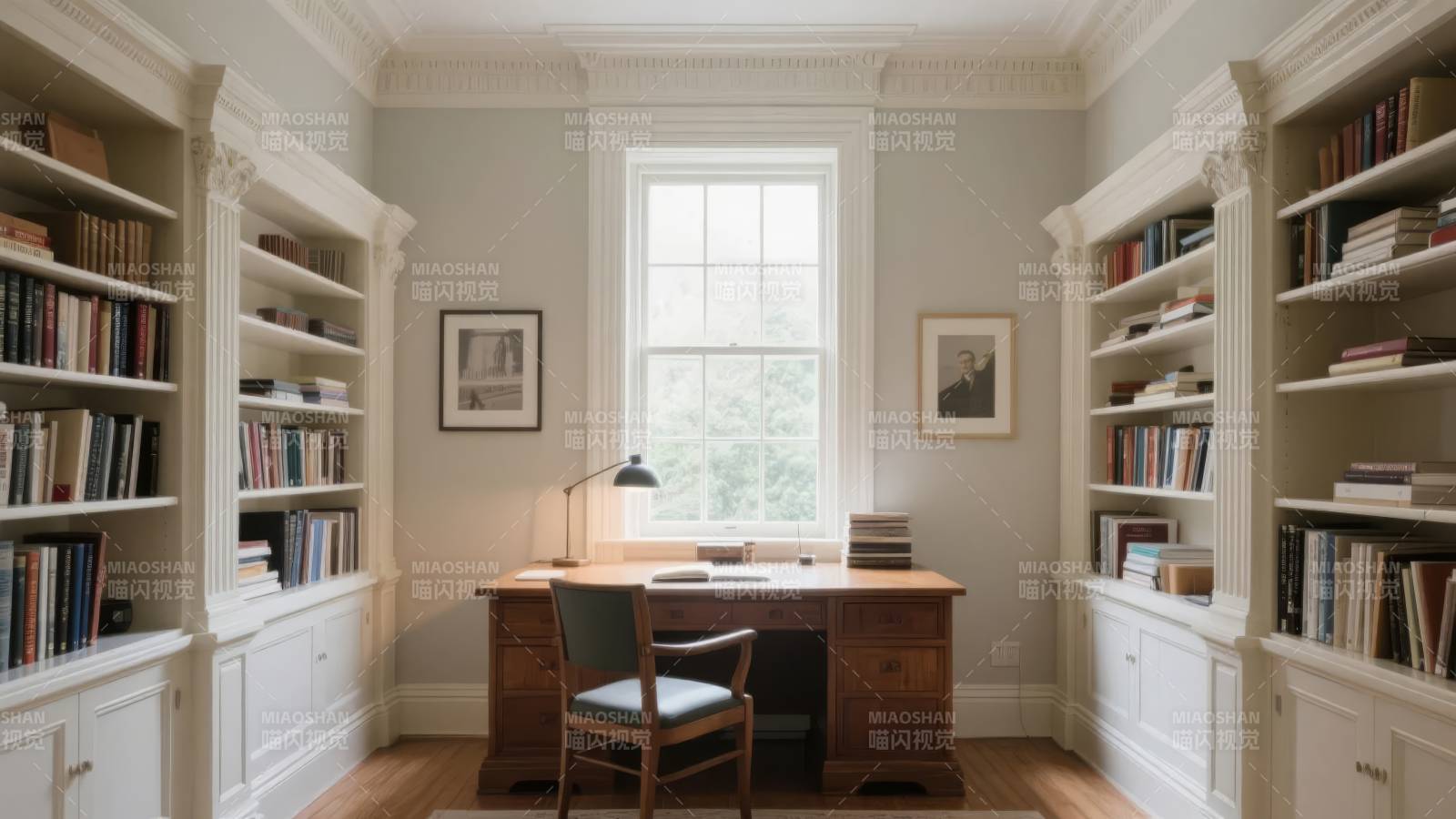 书房静谧阅读角图片