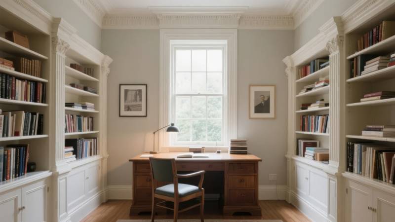 书房静谧阅读角图片