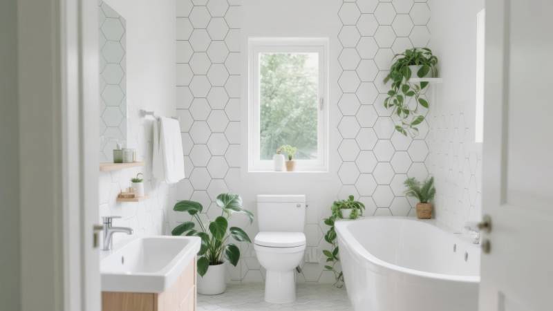 清新自然浴室图片