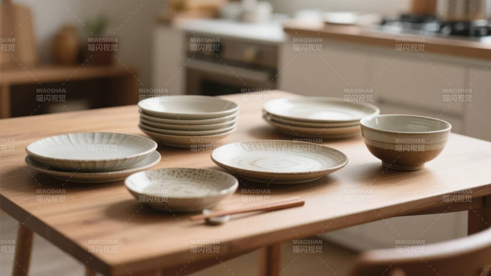 简约餐具摆设图片