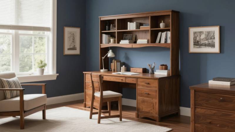 温馨书房一角图片