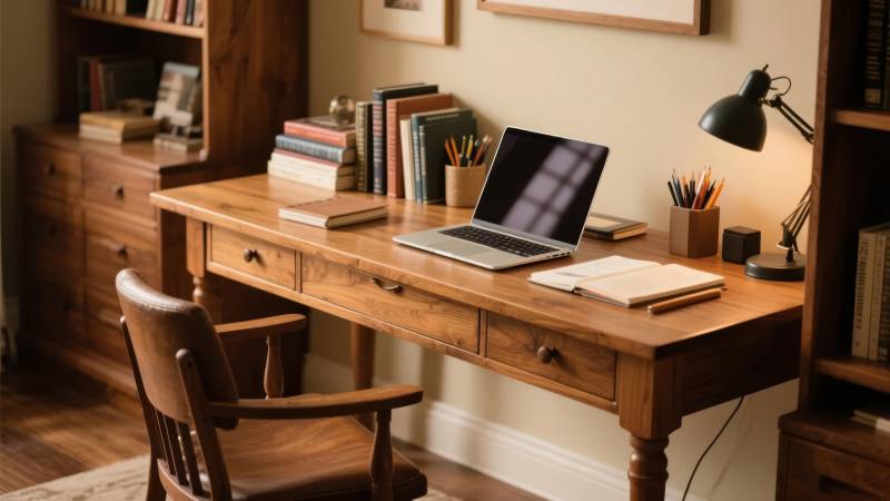 温馨书房工作角图片