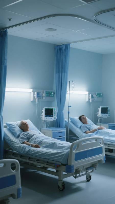 病房静谧夜图片