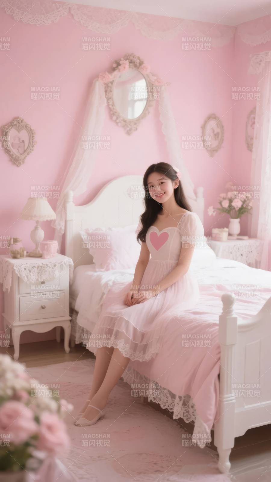 粉色梦幻少女房图片