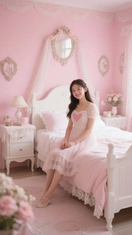 粉色梦幻少女房图片