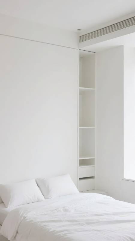 极简白色卧室图片