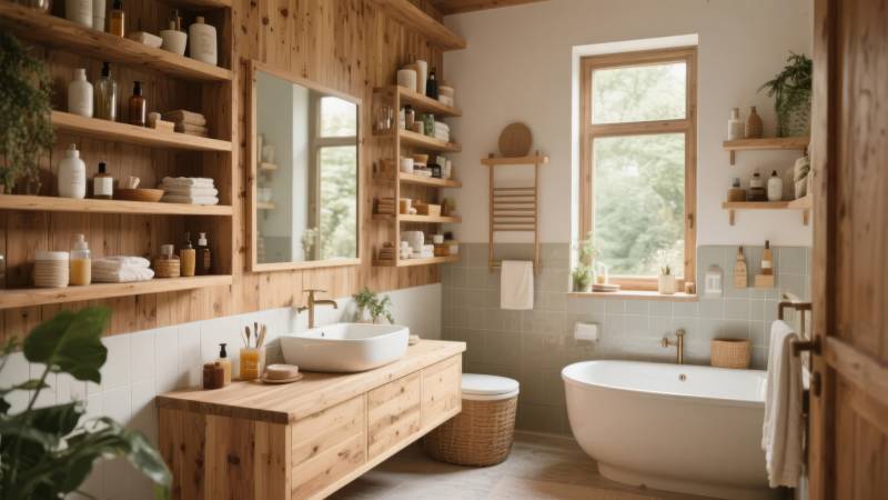 原木风浴室设计图片