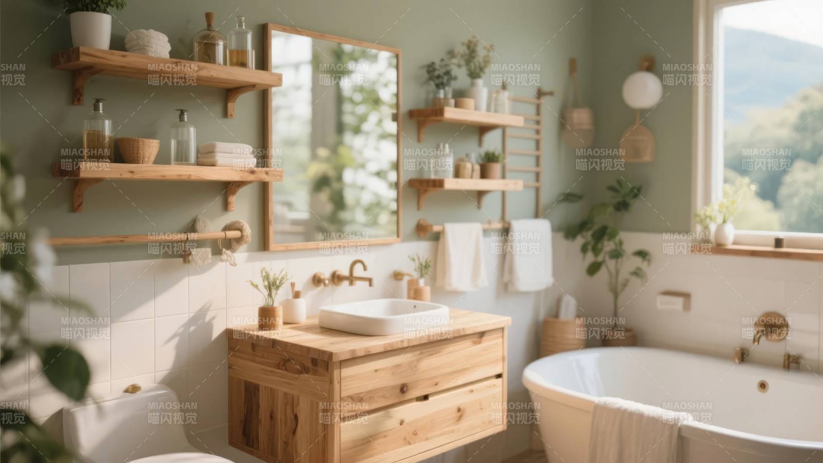 自然风浴室设计图片