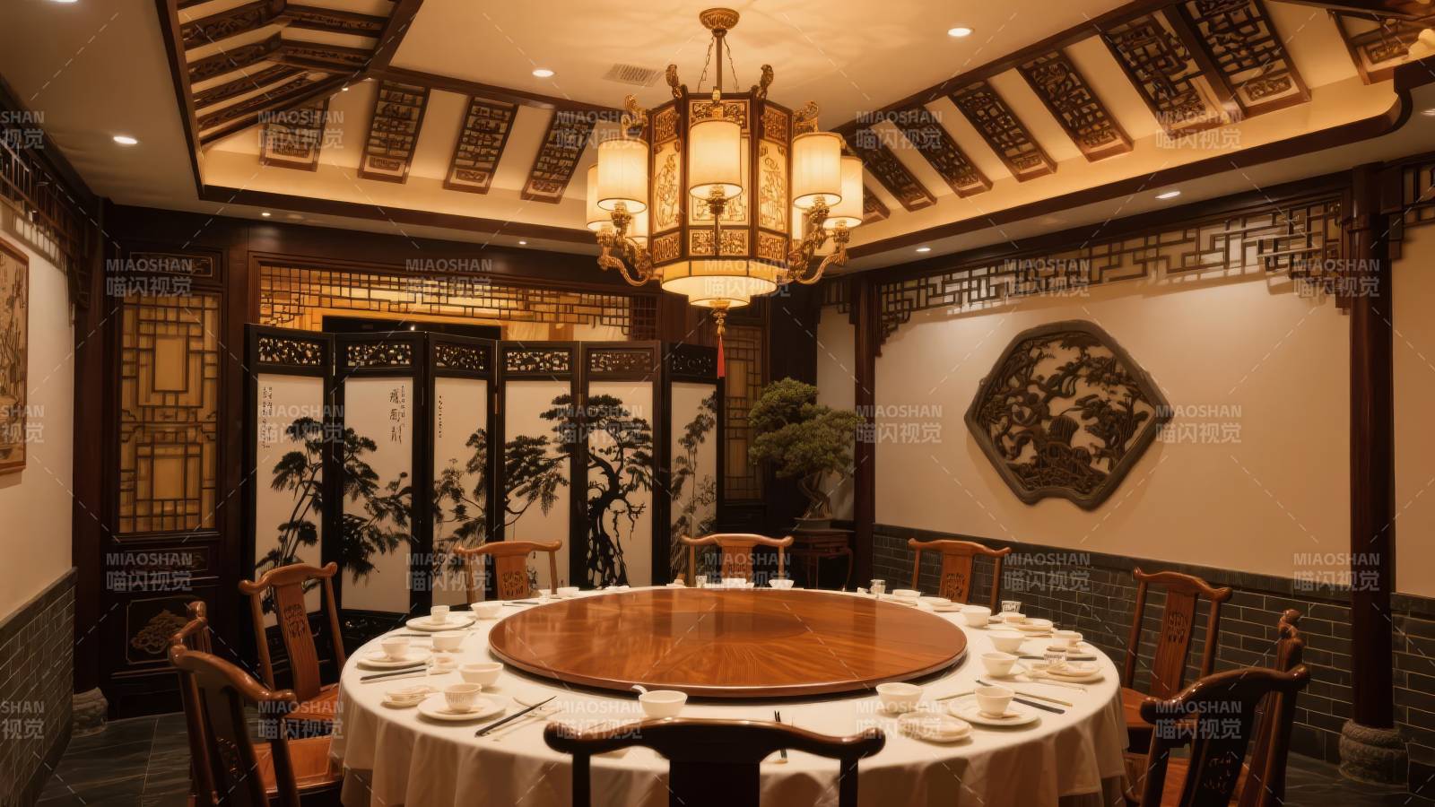 中式餐厅包厢图片