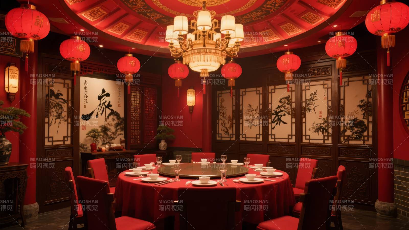 中式宴会厅图片