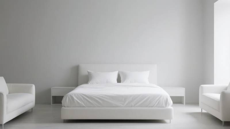 简约白色卧室图片
