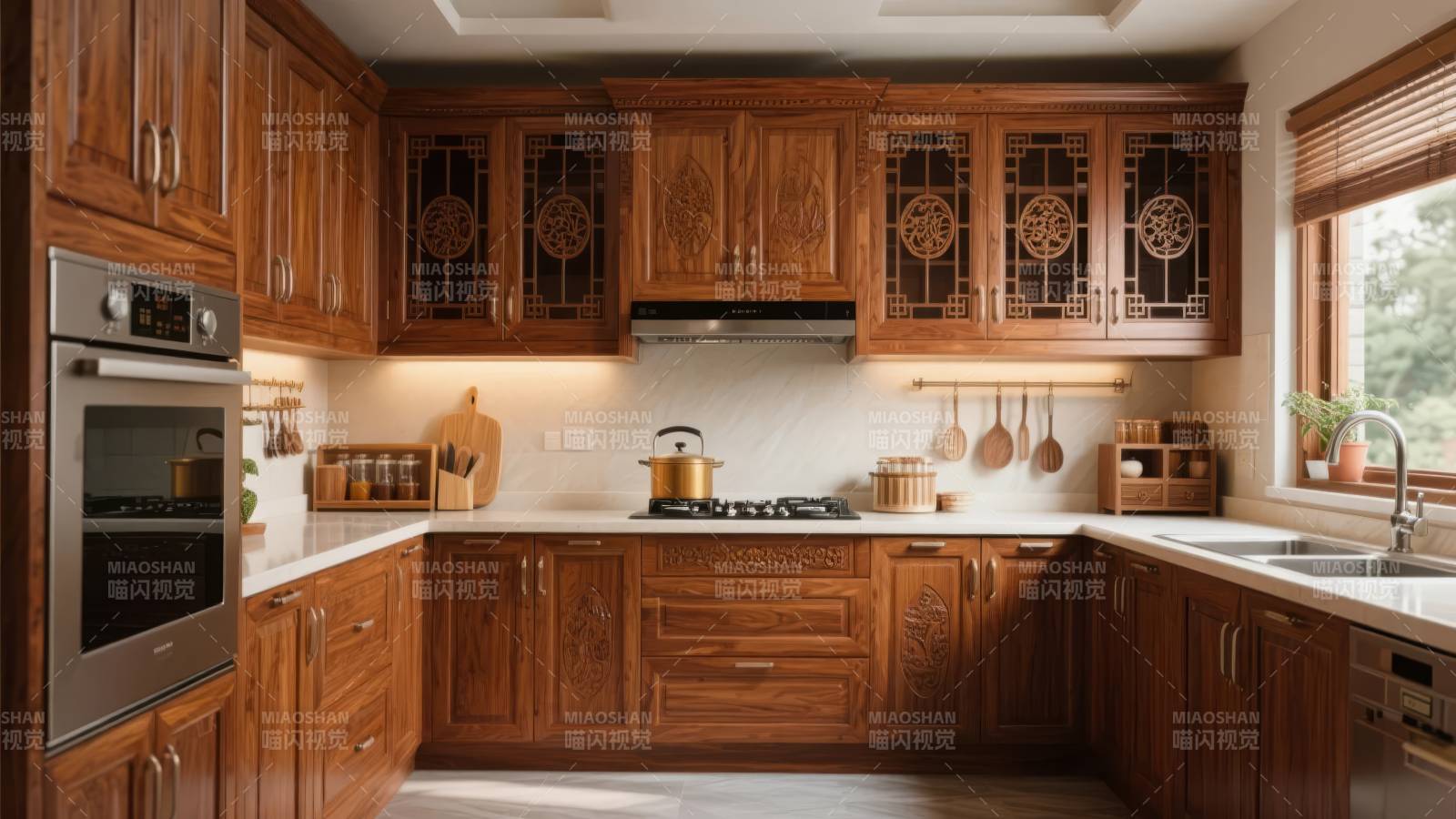 温馨木质厨房图片