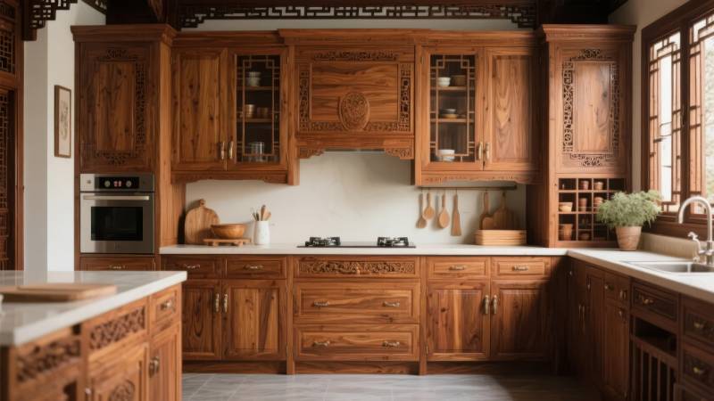 古典木纹厨房图片