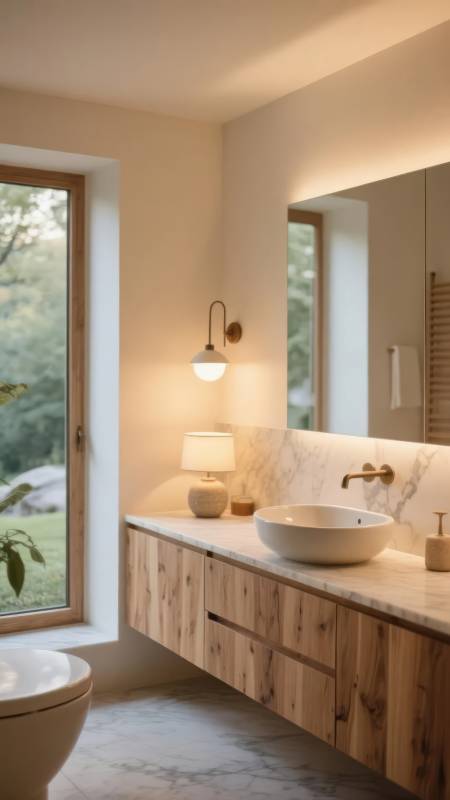 自然光下的温馨浴室图片