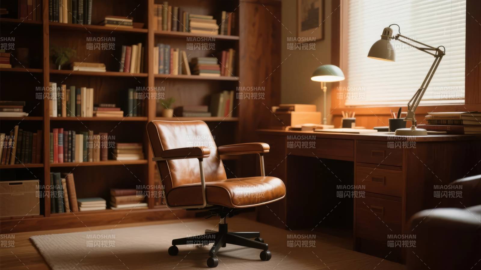 书房静谧阅读角图片