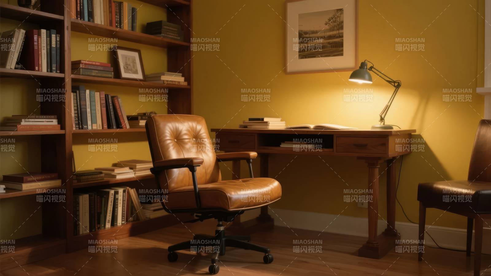 温馨书房一角图片