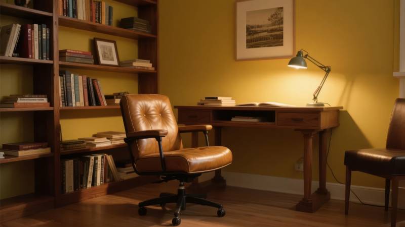 温馨书房一角图片