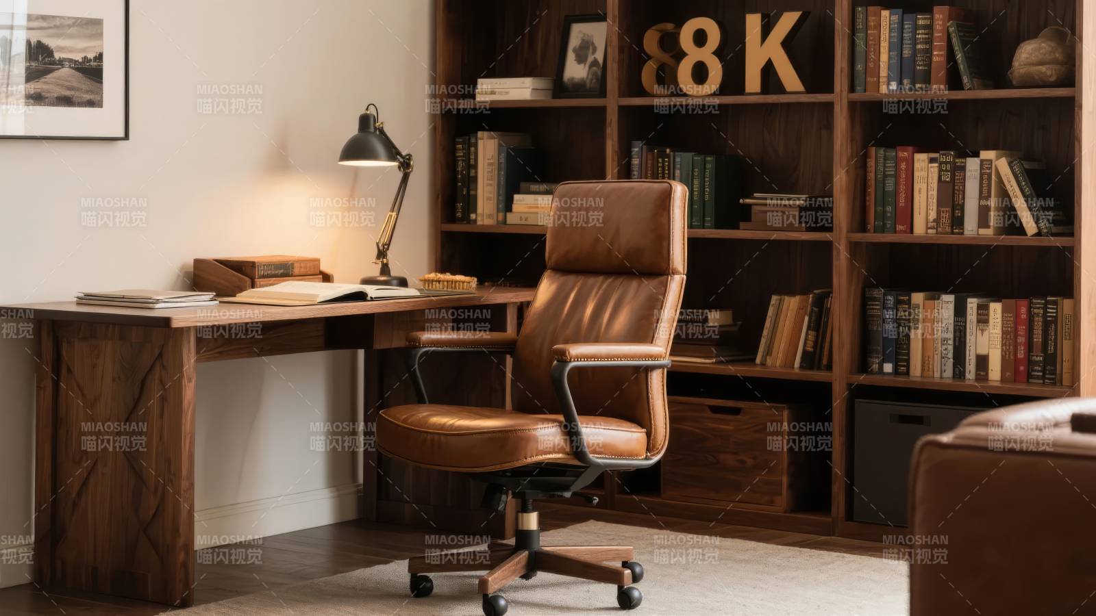 书房办公一角图片