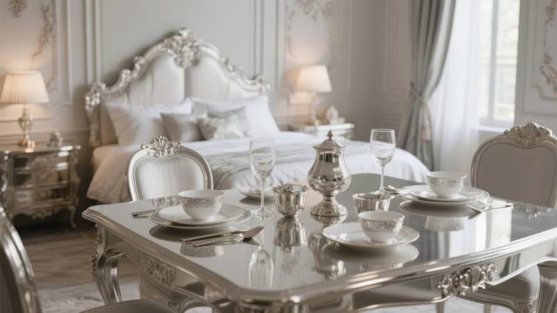 奢华卧室餐桌布置图片