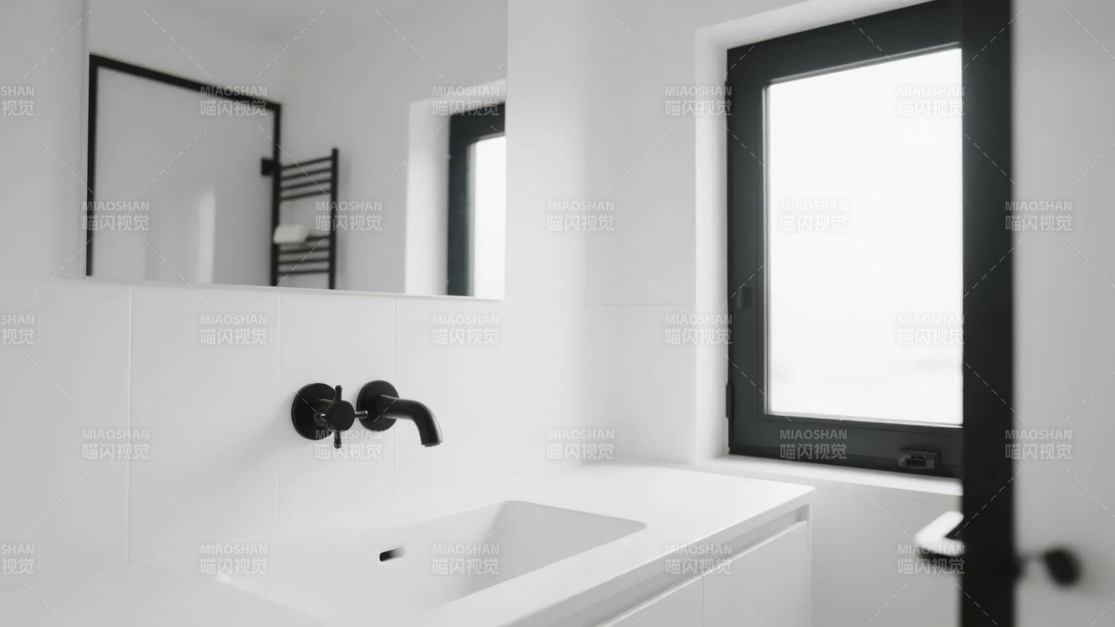 极简黑白浴室设计图片