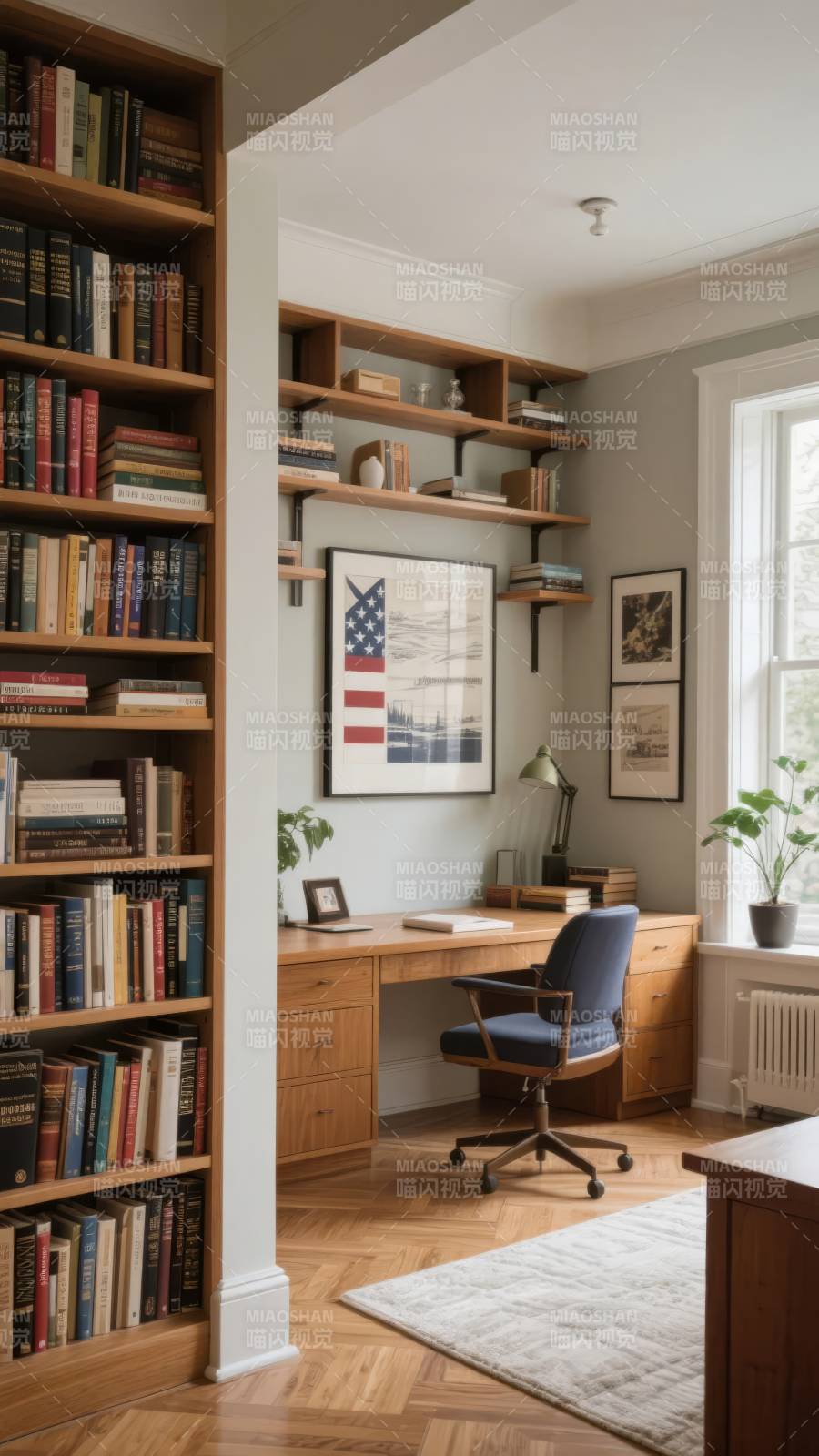 温馨书房一角图片
