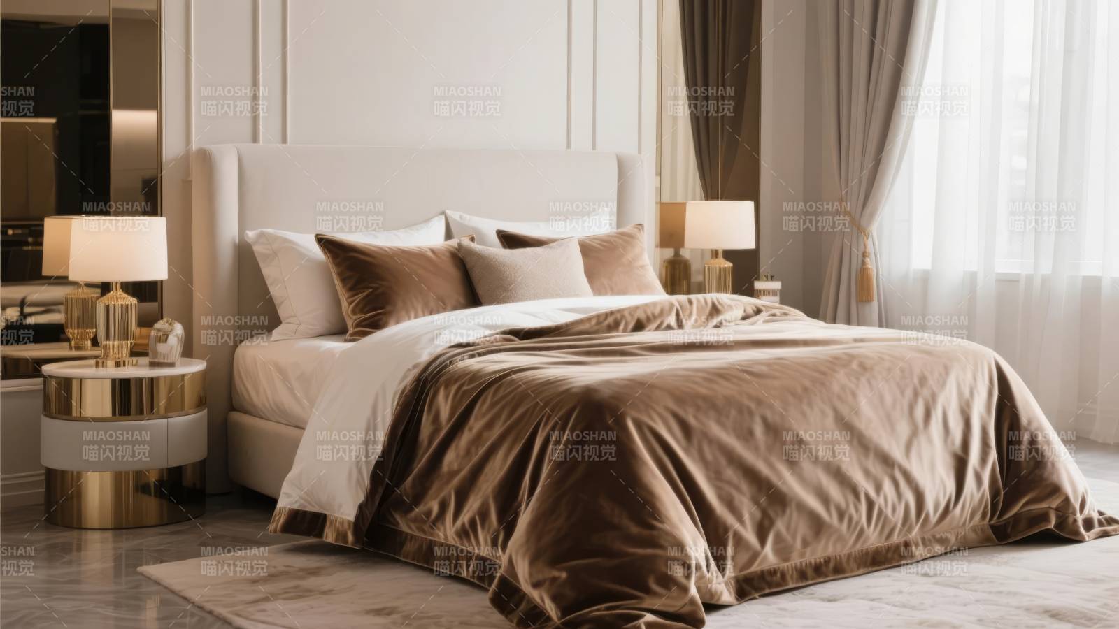 奢华卧室静谧氛围图片