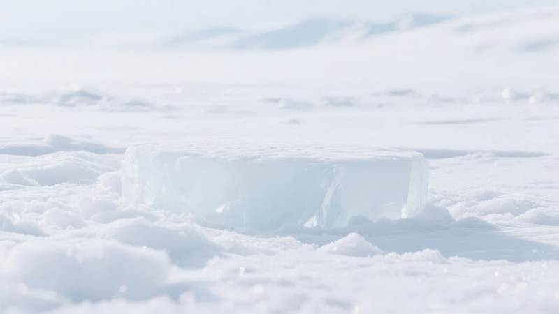 雪地冰块图片