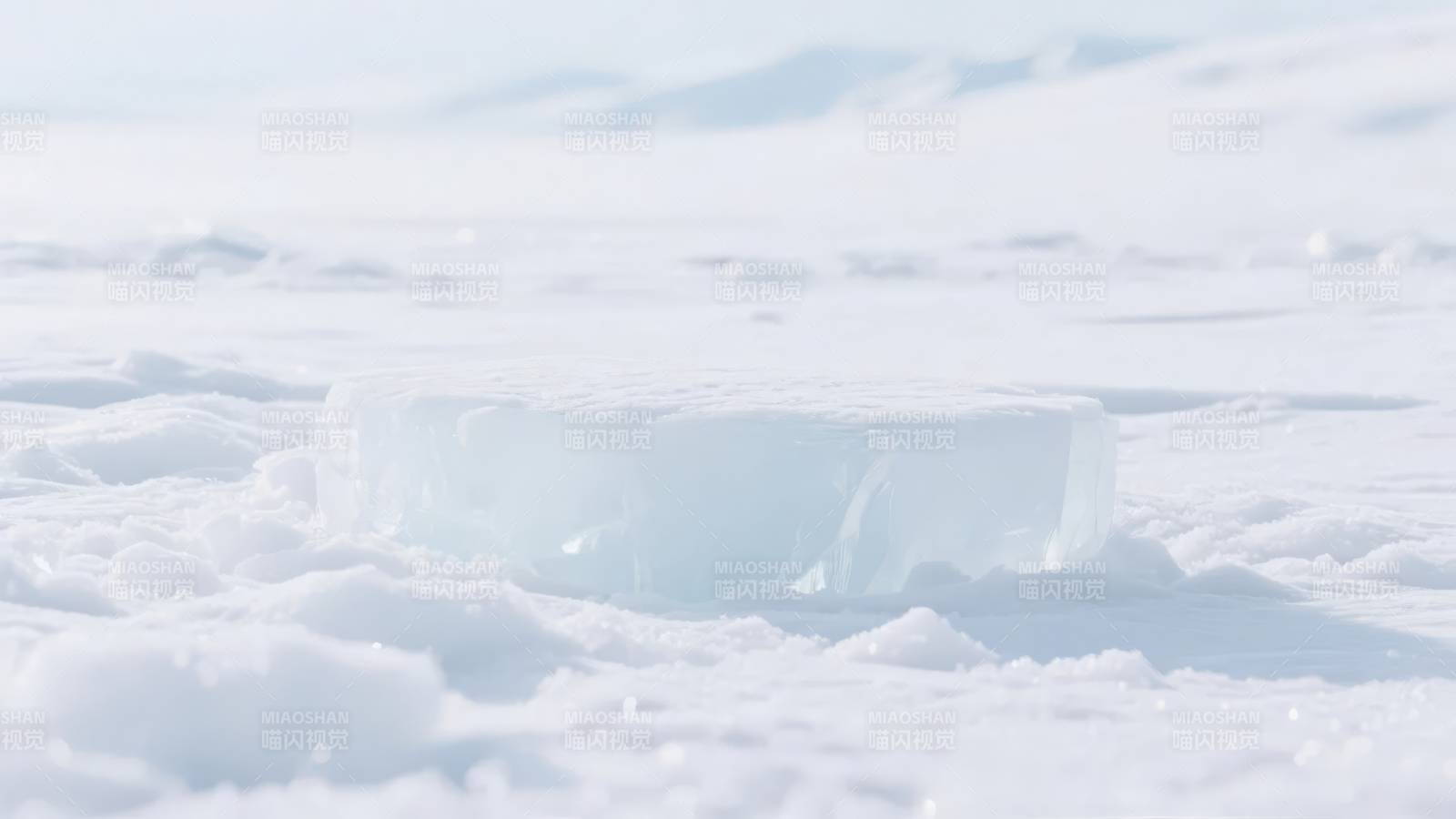 雪地冰块图片