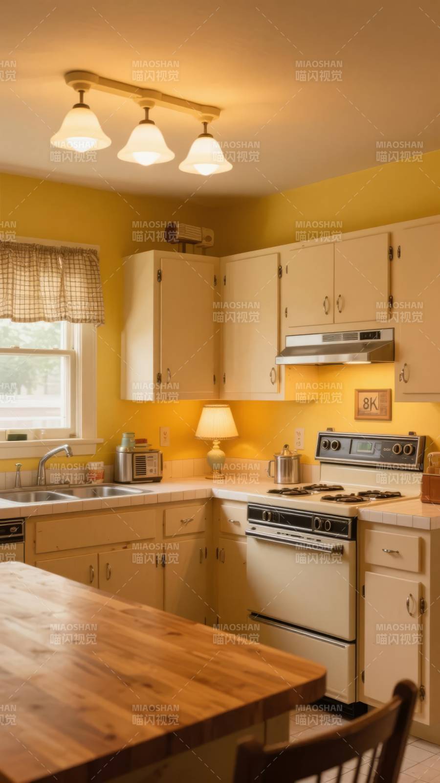 温馨黄色厨房图片