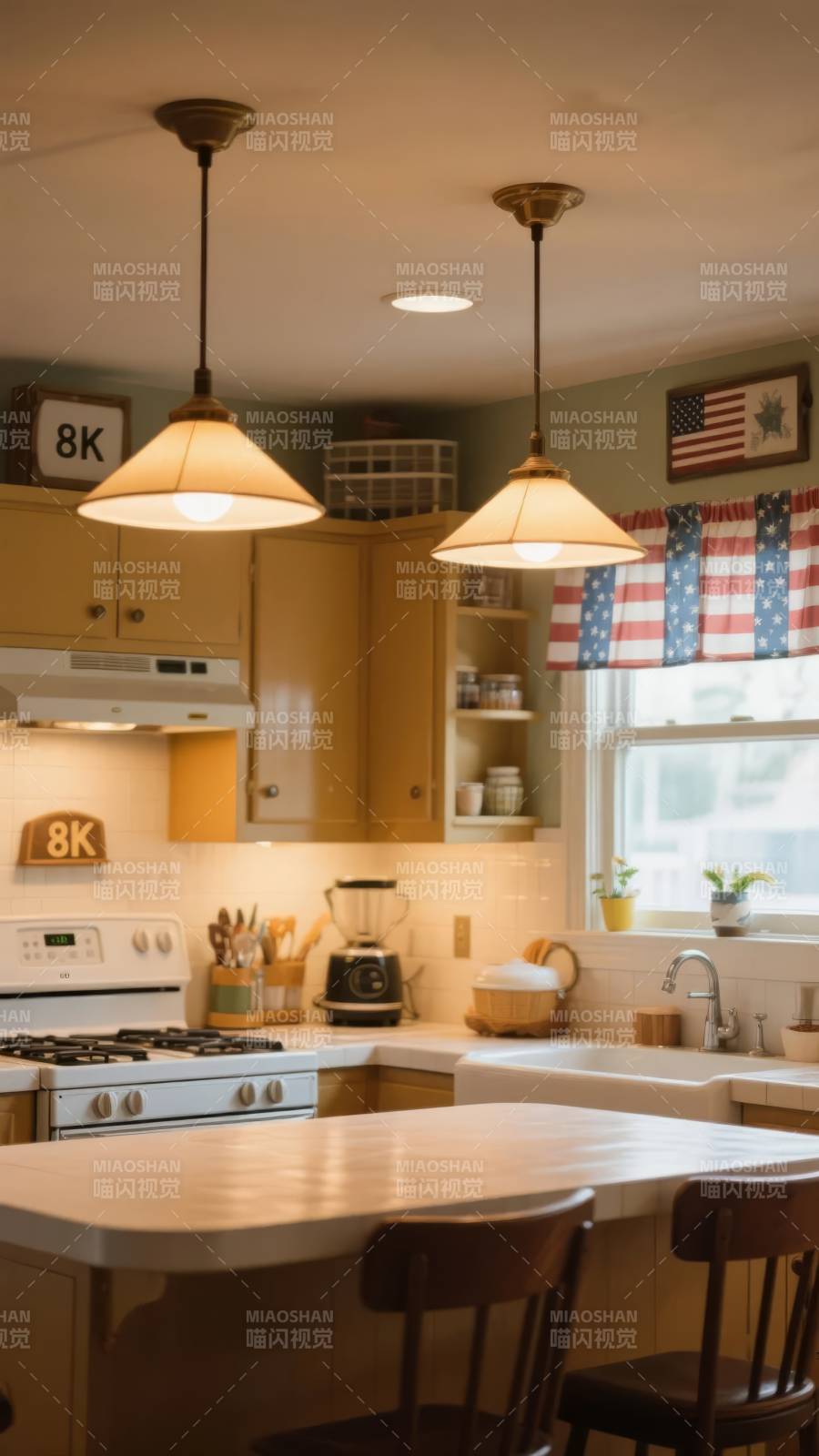 温馨美式厨房图片