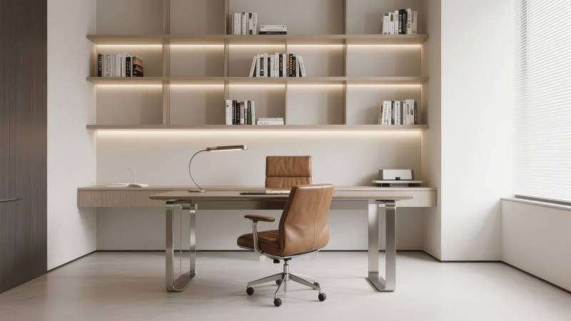 现代简约书房设计图片