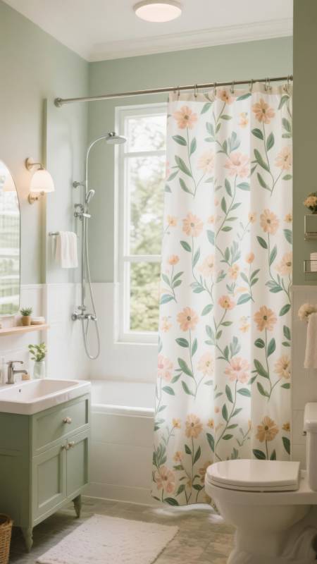 清新花漾浴室图片