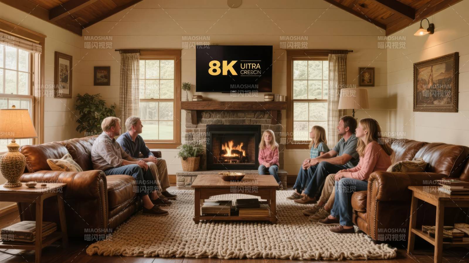 温馨家庭客厅观影图片