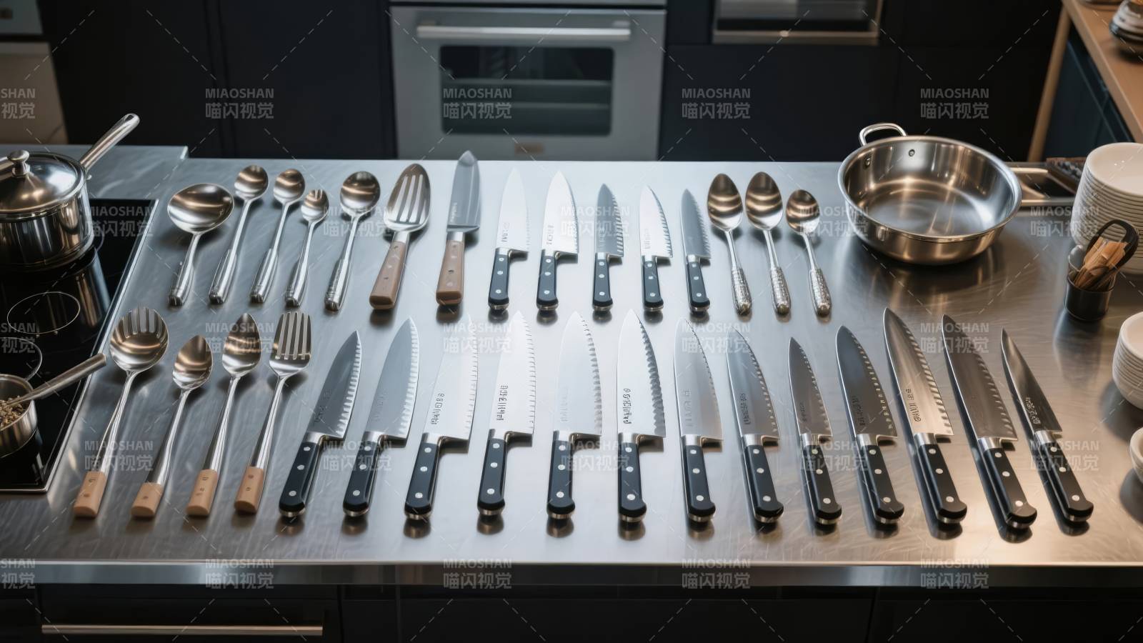 厨房刀具陈列图图片