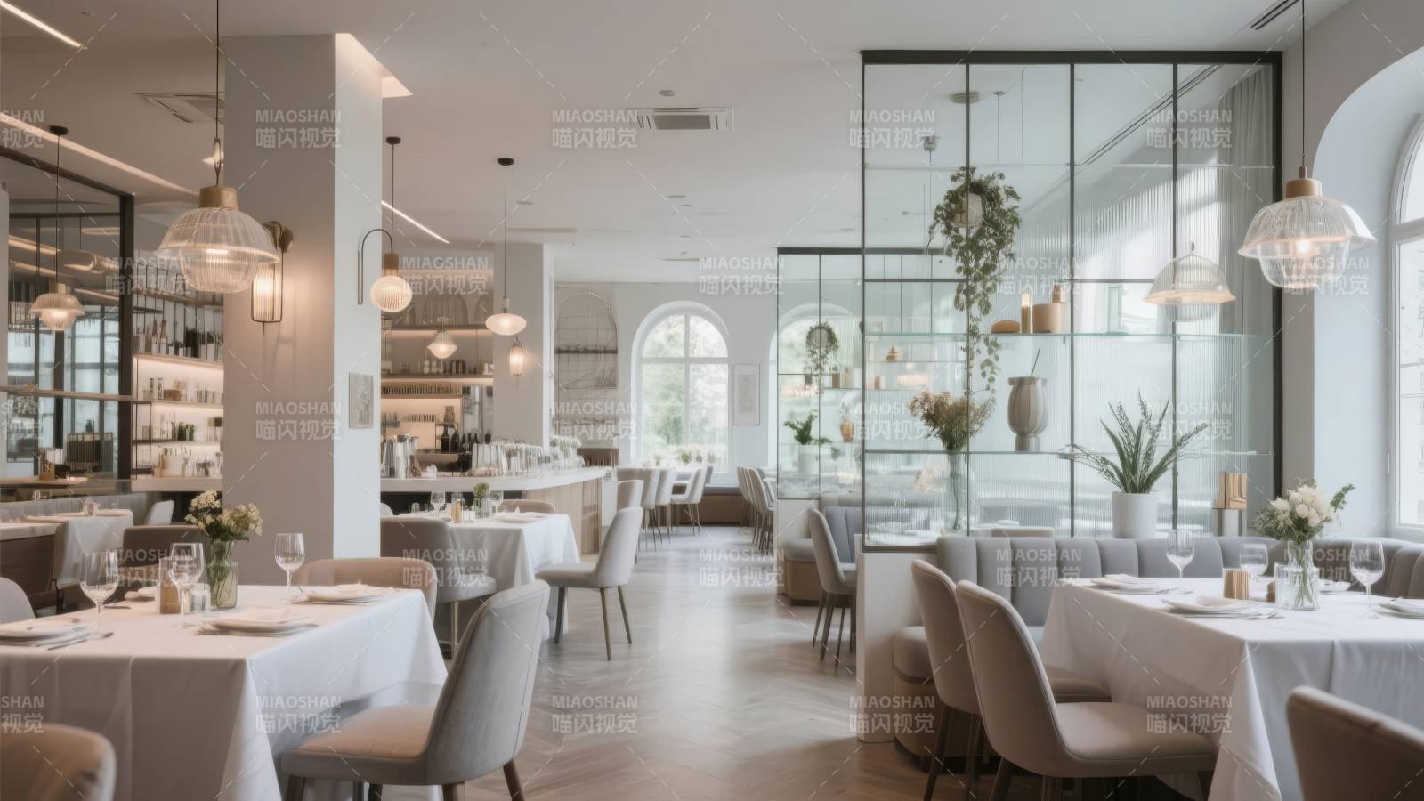 优雅餐厅内部景象图片