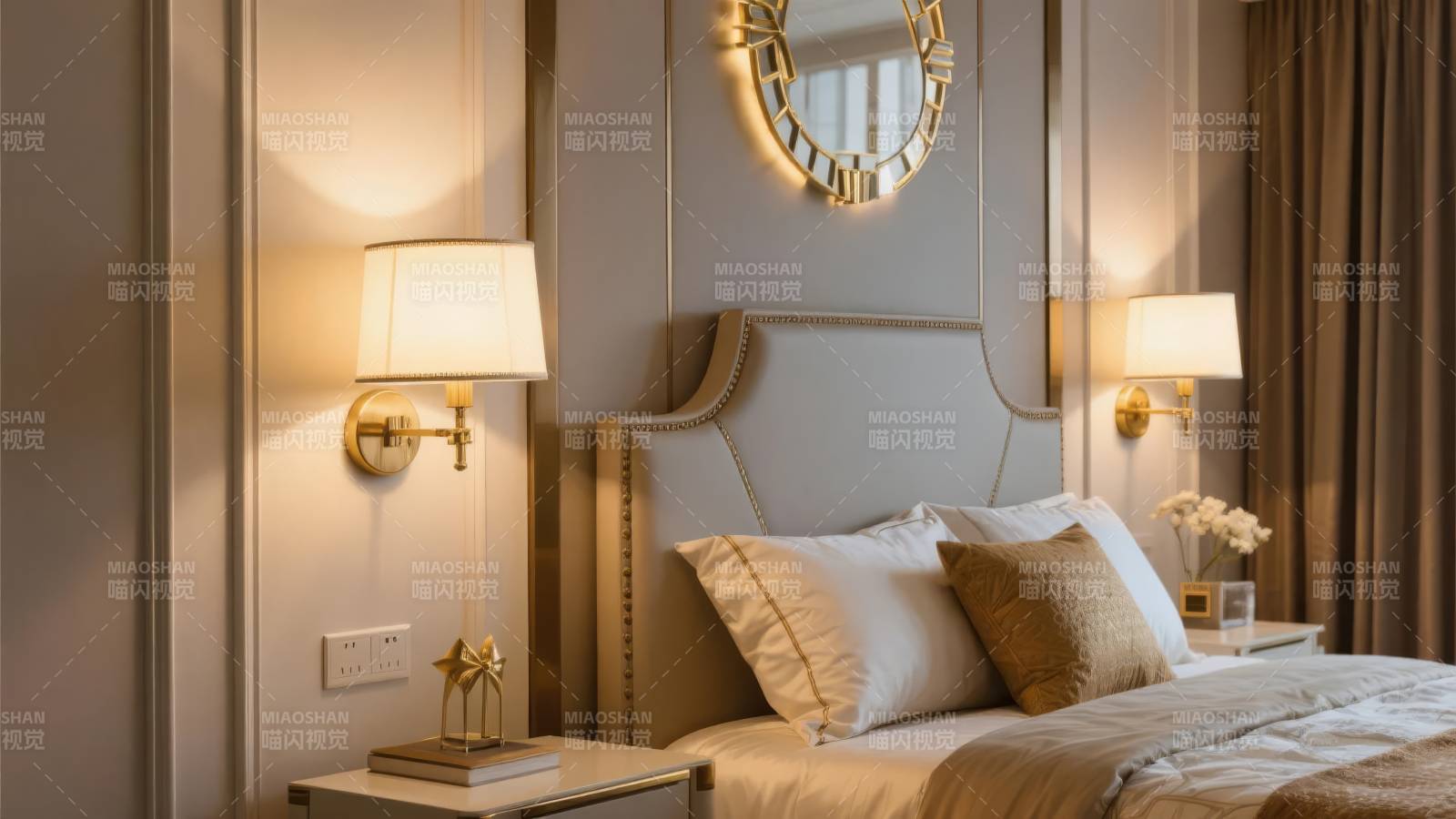 温馨卧室夜景图片