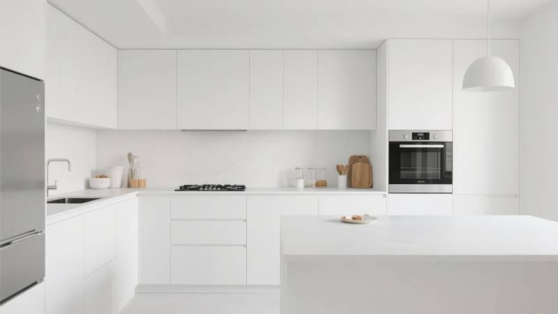 极简白色厨房设计图片