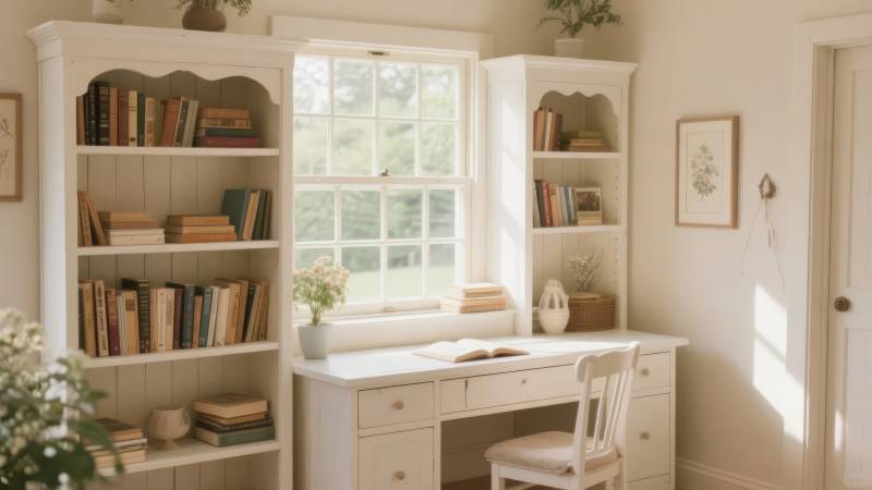 温馨书房一角图片