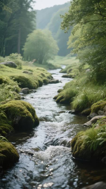 溪流幽谷图片