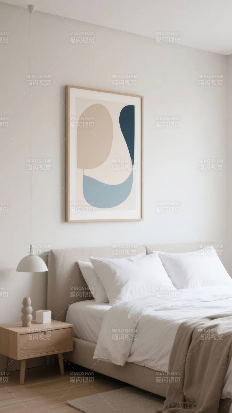 简约卧室艺术挂画图片