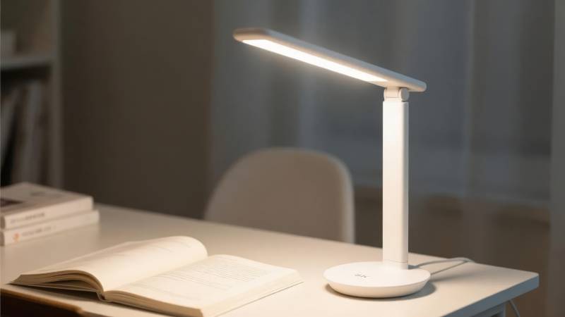 简约台灯照亮书桌图片